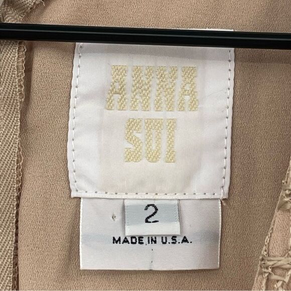 NEW Anna Sui Dress Drop Waist Sleeveless Crochet/Lace Handkerchief Hem | Size 2 - Picture 13 of 14